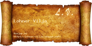 Lohner Vilja névjegykártya